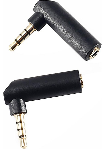 3,5 mm Erkekten Dişiye Ses Dönüştürücü Adaptör Için 90 Derece Dik Açılı Konnektör L Şeklinde Stereo Kulaklık Kulaklık Jakı Fişi (Yurt Dışından)