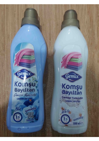 Gemix Konsantre Yumuşatıcı Komşu Bayıltan Mavi Beyaz 1000 ml 2 Adet