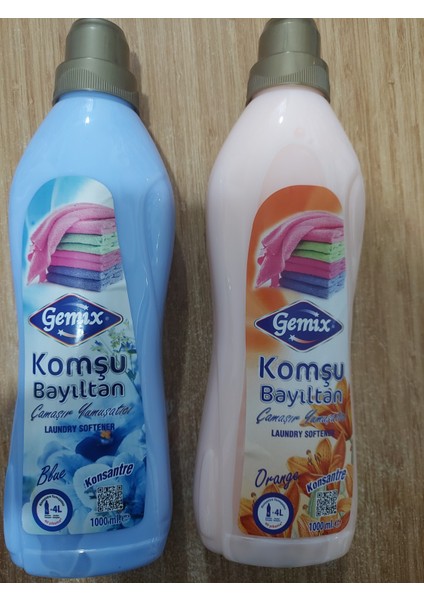 Gemix Konsantre Yumuşatıcı Komşu Bayıltan Mavi Orange 1000 ml 2 Adet