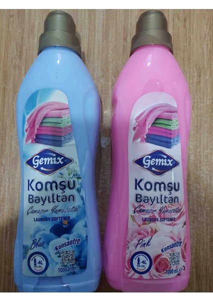 Gemix Komşu Bayıltan Yumuşatıcı Mavi Pembe 1000 ml x 2 Adet