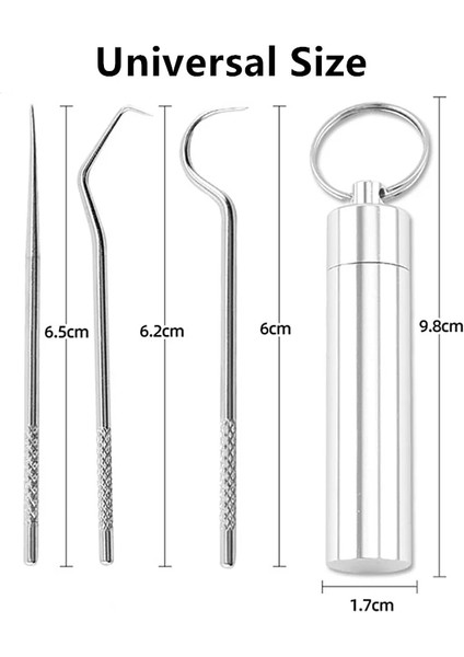 Kumral Tarzı Dönebilen Kürdan Seti Paslanmaz Çelik Kürdan Metal Diş Ipi Kullanımlık Kürdan Saklama Çantası ile Diş Temizleme Araçları (Yurt Dışından) fırsatları