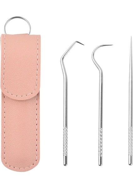 Mavi Stil 3 Adet Kürdan Seti Paslanmaz Çelik Kürdan Metal Diş Ipi Kullanımlık Kürdan Taşınabilir Saklama Çantası ile Diş Temizleme Aracı (Yurt Dışından)