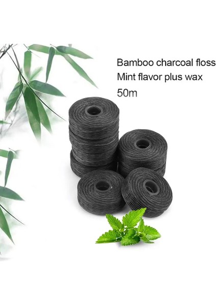 Nude Tarzı 50M Bamboo Charcoal Dental Flosser Cleaning Mint Flavor Toothpick Flosser Dental Cleaning Teeth Floss Stick White (Yurt Dışından) modelleri
