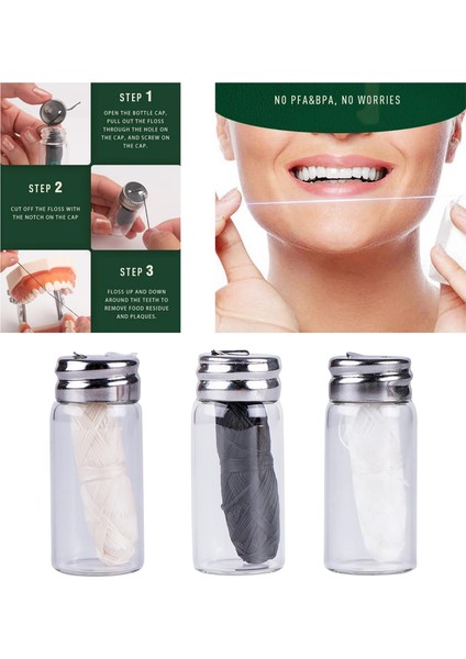 Charcoal Black Style Yds Oral Care Biodegradable 100% Organic Natural Compostable Tooth Floss Refillable Holder Silk Spool Waxed (Yurt Dışından) modelleri