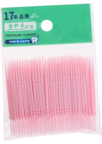 Pembe Tarzı Lot Yumuşak Plastik Çift Başlı Fırça Sopa Flok Kürdan Ağız Bakımı Diş Pensesinde Yeni Diş Bakımı Araçları (Yurt Dışından)