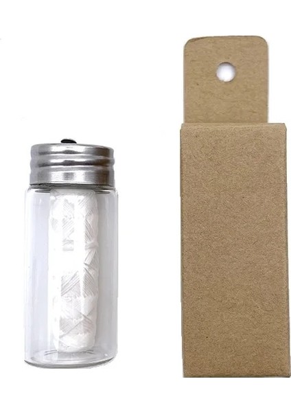 Beyaz Stil Doldurulabilir Cam Tutucu ile Vegan Diş Ipi Naturall Sıfır Atık Bambu Kömür Eko Ağız Bakımı Diş Pensesinde (Yurt Dışından)