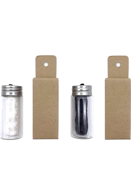 Beyaz Stil Doldurulabilir Cam Tutucu ile Vegan Diş Ipi Naturall Sıfır Atık Bambu Kömür Eko Ağız Bakımı Diş Pensesinde (Yurt Dışından) fiyatları