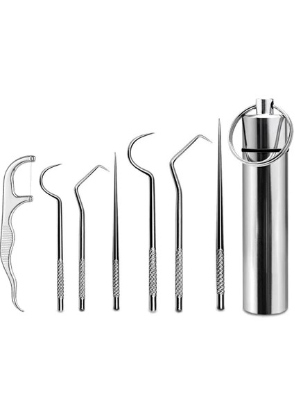 Kısa 5 Adet Tarzı Paslanmaz Çelik Kürdan Seti Taşınabilir Kürdan Tutucu ile Metal Diş Ipi Araçları Açık Ev Seyahat Mühür Depolama (Yurt Dışından) fırsatları