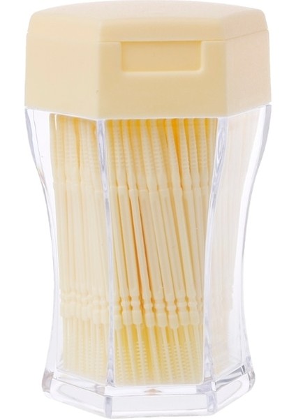 Sarı Stil Çift Kafa Interdental Fırça Kürdan Diş Pensesinde Altıgen Kutulu Diş Ağız Bakımı Diş Floolor Diş Çekmecesi (Yurt Dışından)