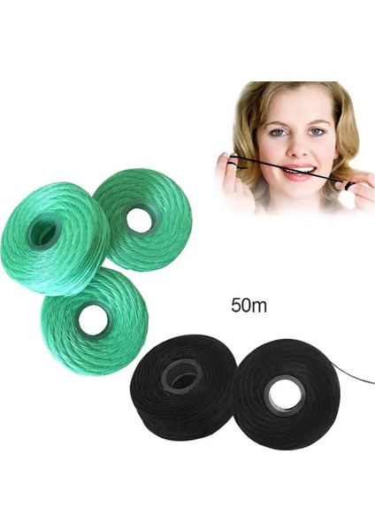 Yeşil Stil 50M Nane Bambu Kömür Diş Ipi Diş Ağız Bakımı Hijyen Temizleme Hattı Daire Diş Temizleme Interdental Fırça Diş Ipi (Yurt Dışından) modelleri