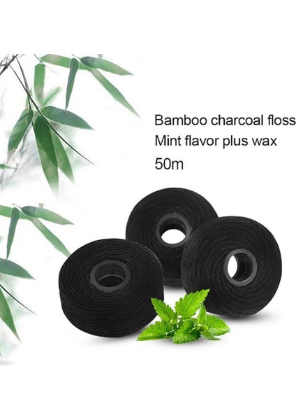 Yeşil Stil 50M Nane Bambu Kömür Diş Ipi Diş Ağız Bakımı Hijyen Temizleme Hattı Daire Diş Temizleme Interdental Fırça Diş Ipi (Yurt Dışından) fırsatları