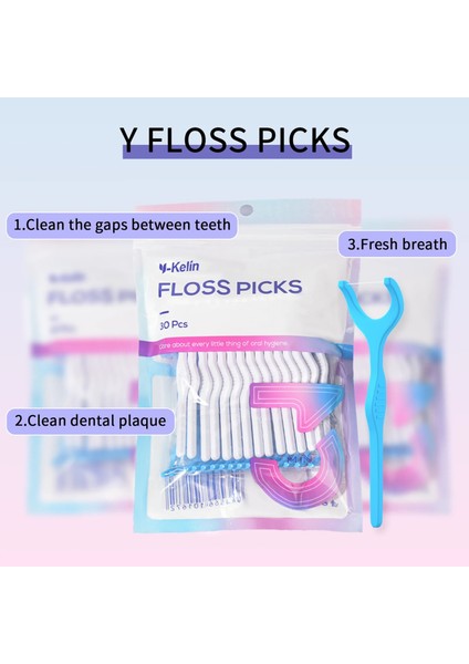 Y-Kel Tek Kullanımlık Diş Y-Tipi Diş Ipitemizleme Diş Çubuğu Flok Ağız Temizliği Için Diş Arası Fırça Flosser (Yurt Dışından)