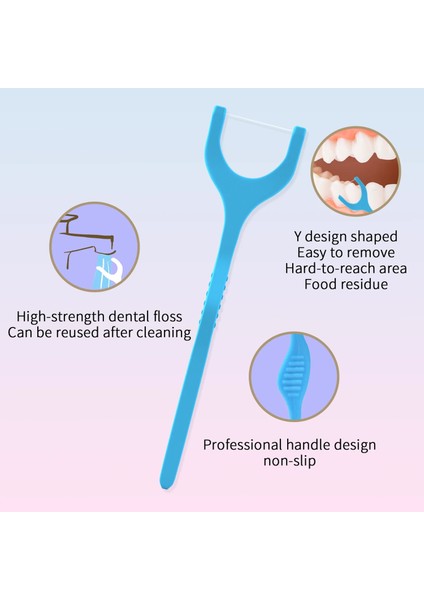 Y-Kel Tek Kullanımlık Diş Y-Tipi Diş Ipitemizleme Diş Çubuğu Flok Ağız Temizliği Için Diş Arası Fırça Flosser (Yurt Dışından)