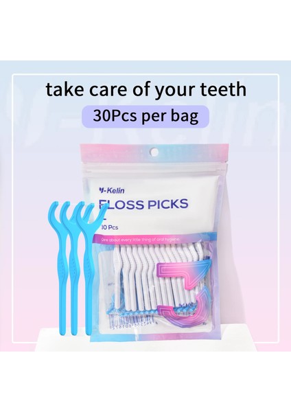 Y-Kel Tek Kullanımlık Diş Y-Tipi Diş Ipitemizleme Diş Çubuğu Flok Ağız Temizliği Için Diş Arası Fırça Flosser (Yurt Dışından)