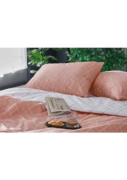 Doqu Home Easy Cotton Glimmer Nevresim Takımı Tek Kişilik - Somon