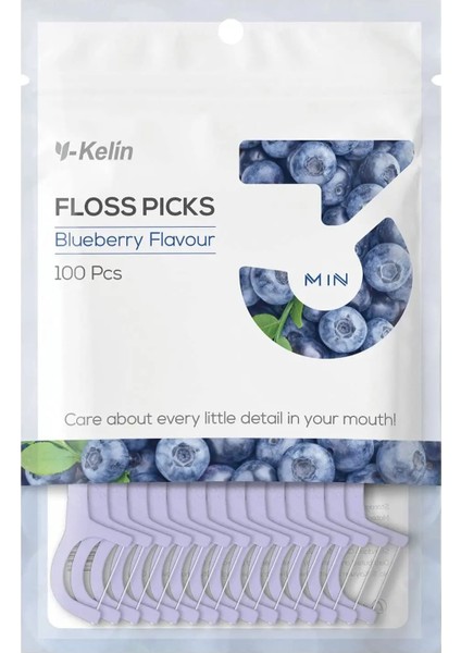 Yaban Mersini 100 Adet Tarzı Y-Kel Tek Kullanımlık Diş Ipitemizleme Diş Çubuğu 7.5cm Flok Ağız Temizliği Için Diş Arası Fırça Flosser (Yurt Dışından)