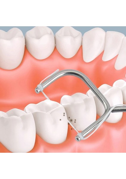 Çoklu Stil Çevre Dostu Kürdan Diş Ipi Yeniden Kullanılabilir Diş Ipi Tutacağı Diş Temizleme Aracı Paslanmaz Çelik (Yurt Dışından)