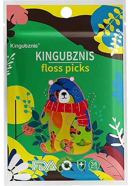 36 Adet Tarzı Kingubzea Şekiller Diş Pensesinde Çocuk Kürdan Çocuk Çocuklar Floks Çubuklar Karikatür Sevimli Taşınabilir Torbalı (Yurt Dışından)