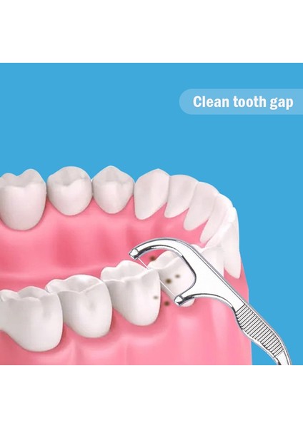 Paslanmaz Çelik Kürdan Kürdan Kutusu Diş Temizleme Diş Ipi Yeniden Kullanılabilir Diş Ipi Tutucu (Yurt Dışından)
