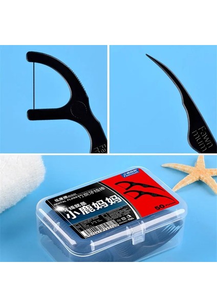 Siyah Stil Kutu Bambu Kömür Diş Ipi Diş Seçtikleri Interdental Fırça Diş Temiz Diş Ipi Çubuk Kürdan Pensesinde Siyah Yeni (Yurt Dışından)