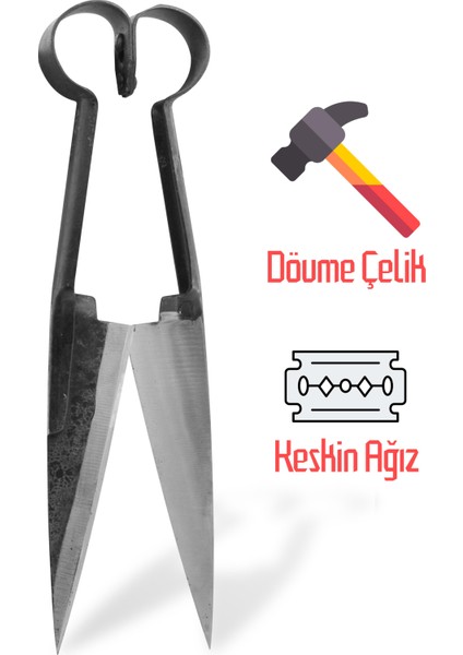 Koyun Kırkma Makası Dövme Çelik Yün Kesme Kırpma Makası 31 cm