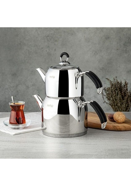 Modern Maxi Çelik Çaydanlık Takımı