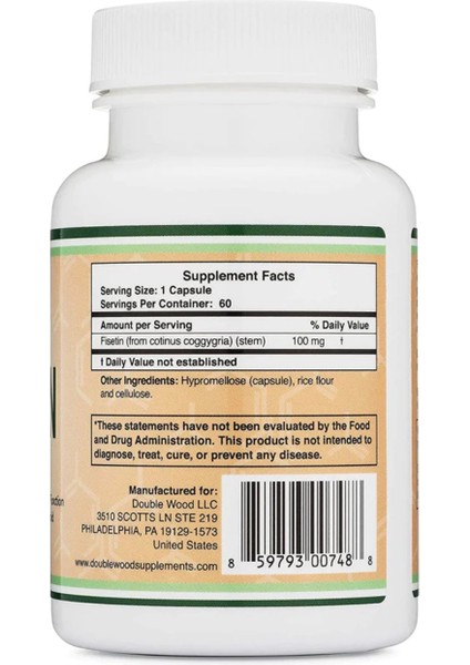 Fisetin 100 mg 60 Capsul USA Version fiyatları