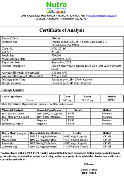 Fisetin 100 mg 60 Capsul USA Version indirimleri
