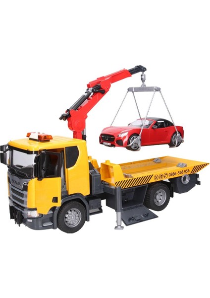 Scania Super 560R Çekici ve Yarış Arabalı Çekici Model Araç Seti