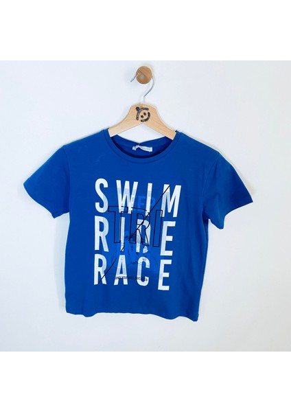 Nk Kids Erkek Çocuk T-Shirt Swim Baskılı 14 Yaş Mavi