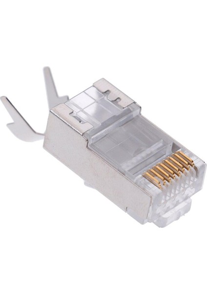 10 Adet Yeni RJ45 Konektörü Rj 45 Ethernet Kablo Fişi Cat7 CAT6A 8P8C Stp Korumalı Cat 7 Ağ Terminalleri 1.3mm (Yurt Dışından)