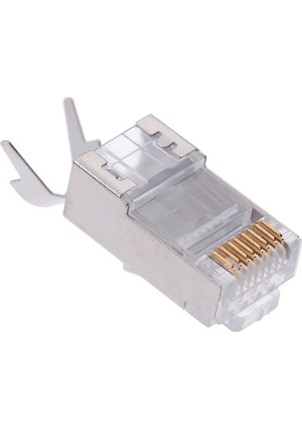 10 Adet Yeni RJ45 Konektörü Rj 45 Ethernet Kablo Fişi Cat7 CAT6A 8P8C Stp Korumalı Cat 7 Ağ Terminalleri 1.3mm (Yurt Dışından)