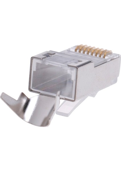 10 Adet Yeni RJ45 Konektörü Rj 45 Ethernet Kablo Fişi Cat7 CAT6A 8P8C Stp Korumalı Cat 7 Ağ Terminalleri 1.3mm (Yurt Dışından)
