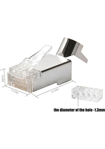 10 Adet Yeni RJ45 Konektörü Rj 45 Ethernet Kablo Fişi Cat7 CAT6A 8P8C Stp Korumalı Cat 7 Ağ Terminalleri 1.3mm (Yurt Dışından)