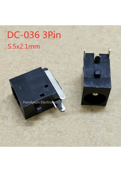 DC-036 Dc Güç Soketi Dişi Taban 5.5x2.1mm Dc Güç Arası Düz Fiş 3pin Sonrası Çekirdek 2.0 Panel Montaj Konnektörü (Yurt Dışından)