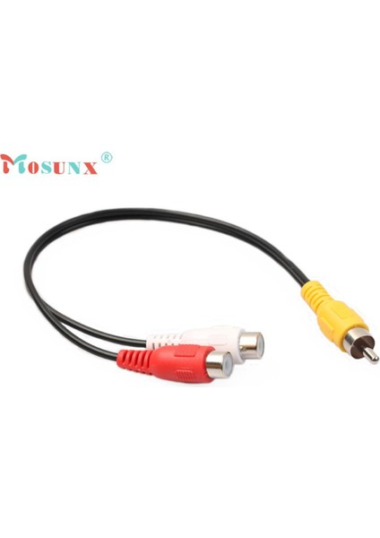 Mosunx Gelişmiş 2018 Rca Fono Y Splitter Kablosu 2 Kadın - Erkek Ses Kurşun Adaptör Konnektörü 1 Adet (Yurt Dışından)
