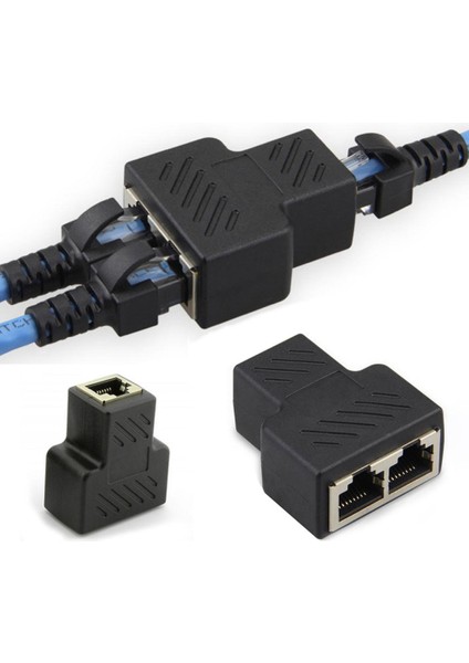 1 Ila 2 RJ45 Ayırıcı Ağ Adaptörü Konektörü Bölünmüş Kablo Ağ Genişletici Uzatma Konektörü Ethernet Lan Çift Bağlantı Noktalı Fiş (Yurt Dışından)