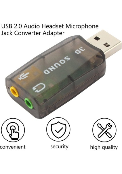 USB 2.0 Ses Kulaklık Kulaklık Kulaklık Mikrofon Mikrofon Jakı Dönüştürücü Adaptör, Dinamik Çevreleyen Arka Plan Ses Efekti (Yurt Dışından)