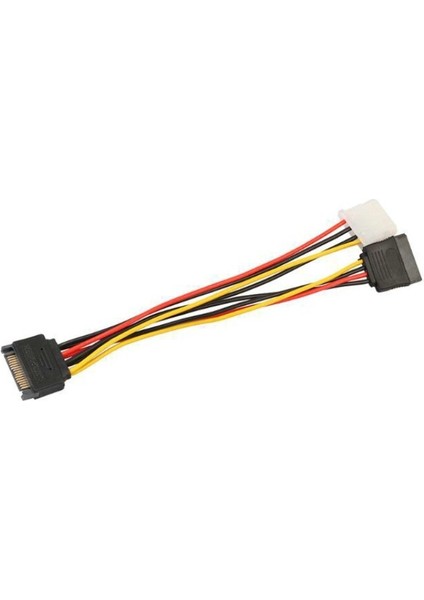 15PIN Erkek Seri 15PIN Ide Molex Dişi + 4pin Sata Dişi Kablo Güç Kablosu (Yurt Dışından)