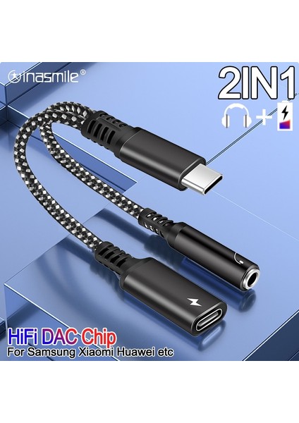 2ın1 Tip C 3.5mm Jack Kulaklık USB 3.0 Tip C Otg Adaptörü Macbookpro Xiaomi Huawei Tip-C Şarj Kablosu Dönüştürücü (Yurt Dışından) indirimleri