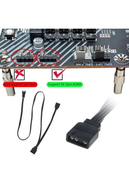 Argb Işık Kontrolü 5 V 3pin Uzatma Kablosu Adaptör Kablosu Hattı Aura As-Us/msı Anakart Spliter Aksesuarları (Yurt Dışından) modelleri