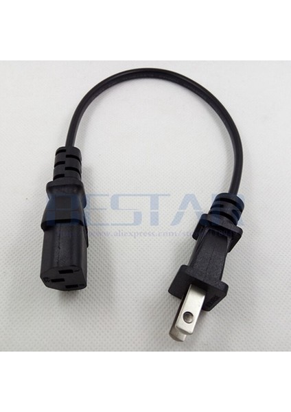 Nema 1-15P Jp Abd Fişi IEC320 C13 3 Prong Ac Kablosu Kısa Taşınabilir Güç Kablosu 20 cm (Yurt Dışından)