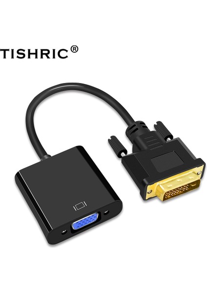Tıshrıc Dvı-D DVI D VGA Kablosu Adaptörü 24 1 25PIN Full Hd 1080 P Erkek Kadın Video Dönüştürücü Pc Bilgisayar Için (Yurt Dışından)