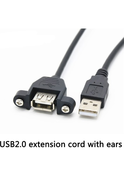 Bilgisayar Veri Hattı USB 2.0 B Dişi Soket Panel Montajlı USB B Erkek Yazıcı Uzatma Kablosu Kulak Montajlı Uzatma Kablosu Kablolu (Yurt Dışından)