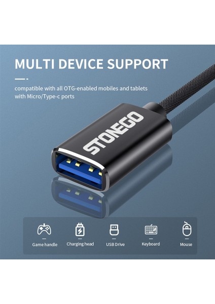 Stonego 2 In 1 Otg Adaptör Kablosu Naylon Örgü USB 3.0 Mikro USB Tip C Veri Senkronizasyon Adaptörü Için Huawei Için MacBook U Disk Otg (Yurt Dışından) fiyatları