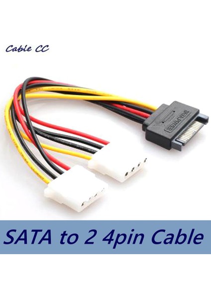 Çift 4 Pinli Ide Molex'ten Seri Ata Sata Sabit Disk Güç Kablosu Adaptörüne Erkek Otobüs Y Ayırıcı Hat Dönüştürücü En Iyi (Yurt Dışından)