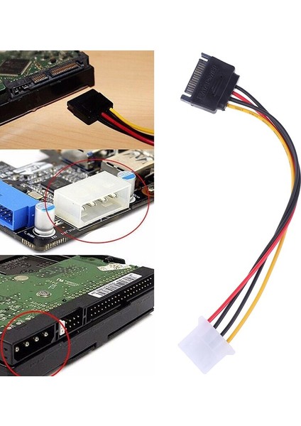 1 Adet Sata Ide Güç Kablosu 15 Pin Sata Erkek Molex Ide 4 Pin Dişi Kablo Adaptörü Sıcak Satış (Yurt Dışından) indirimleri