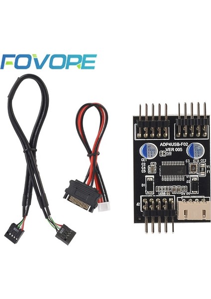 9 Pin USB Konektörü 1 Ila 2 USB Uzatma Kablosu USB Hub Usb2 9pin Başlık Konnektörü Adaptör Bağlantı Noktası Çoğaltıcı Sata Güç Kablosu ile (Yurt Dışından)