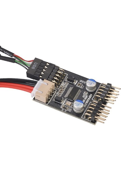 9 Pin USB Konektörü 1 Ila 2 USB Uzatma Kablosu USB Hub Usb2 9pin Başlık Konnektörü Adaptör Bağlantı Noktası Çoğaltıcı Sata Güç Kablosu ile (Yurt Dışından)
