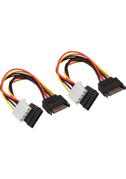 Ide Sabit Sürücü Için 2 Parça 15-Pin Seri Sata Erkek - 15-Pin Dişi ve 4-Pin Lp4 Dişi Ters Güç Adaptörü Kablosu (Yurt Dışından)